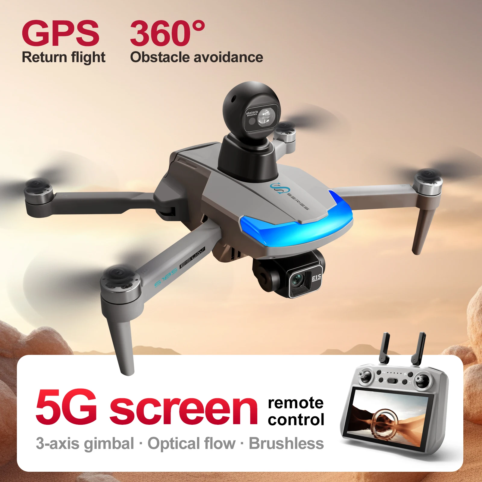 Drone professionnel S185 2.7K  - Drone Gimbal 3 Axis avis et prix